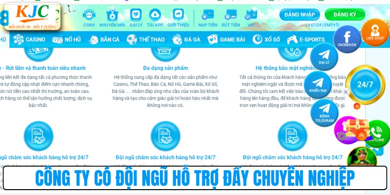 Công ty có đội ngũ hỗ trợ đầy chuyên nghiệp